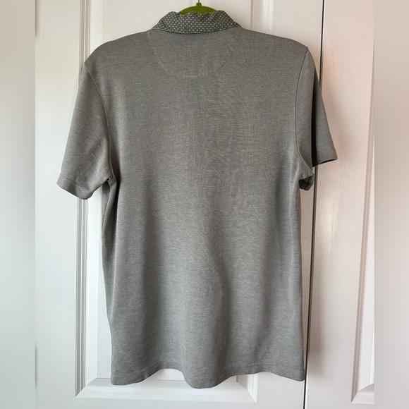 Ted Baker Mens Frend Short Sleeve Woven Collar Polo Green (Size 3=M) - Picture 3 of 7
